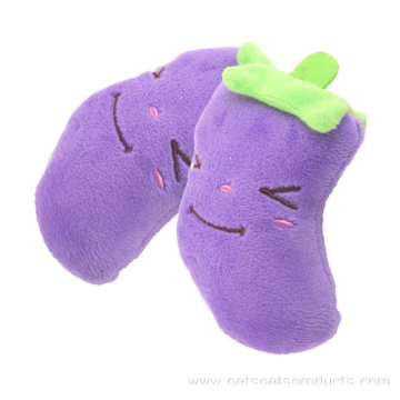 New-design plush purple eggplant durable dog toys